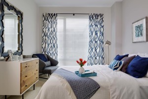 The bedroom of the rent-free Chroma Cambridge apartment to be raffled to benefit Y2Y.