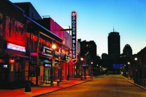 Boston, Massachusetts, USA - April 24, 2016: House of Blues across the street from Fenway Park on Landsdowne Street in the Fenway–Kenmore neighborhood.