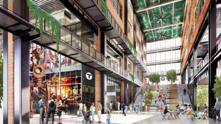 A rendering of the giant atrium proposed for Rafi Properties' Somernova development.