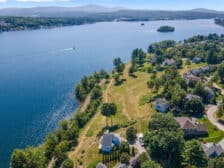 An aerial view of Lake Winnipesaukee in New Hampshire, USA