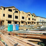 Portland, OR, USA - May 7, 2023: New townhomes under construction in a large suburban community developed by Taylor Morrison at the Bethany neighborhood in northwest Portland, Oregon.